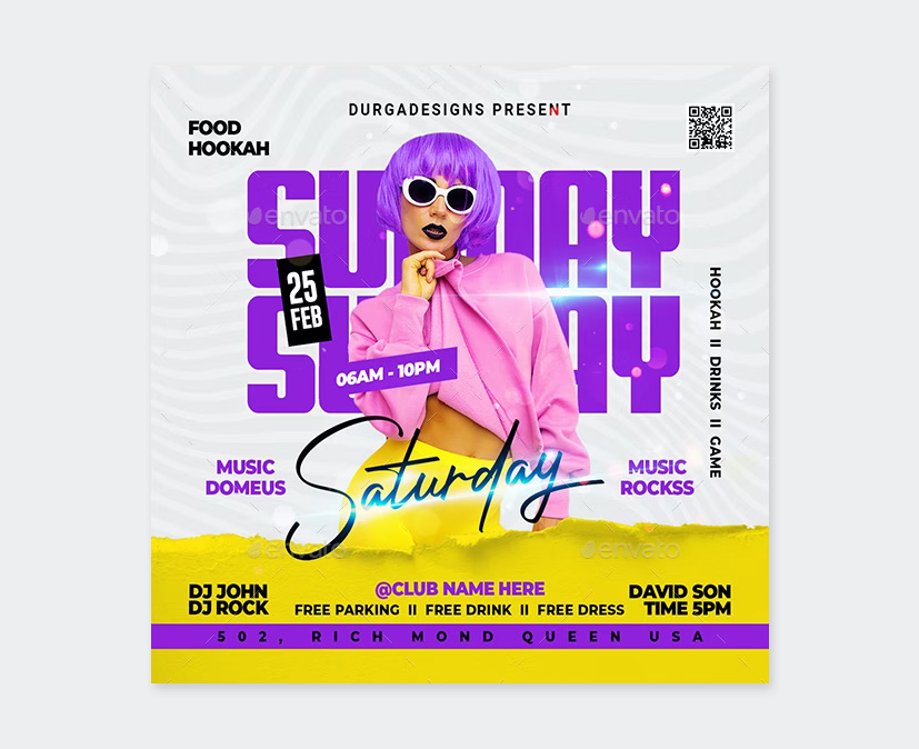 Saturday DJ Party Flyer Design