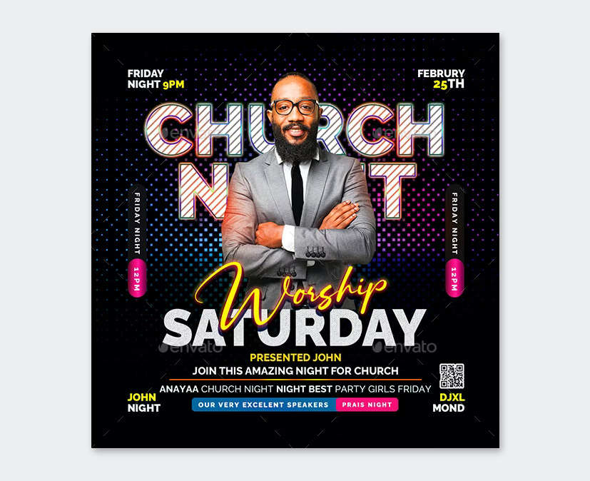Saturday Worship Flyer Design