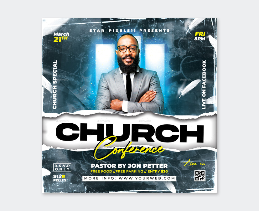 Square Church Flyer Template