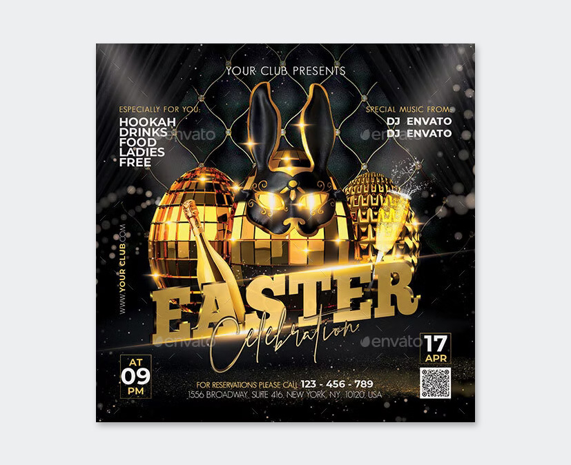 Easter Party Flyer PSD