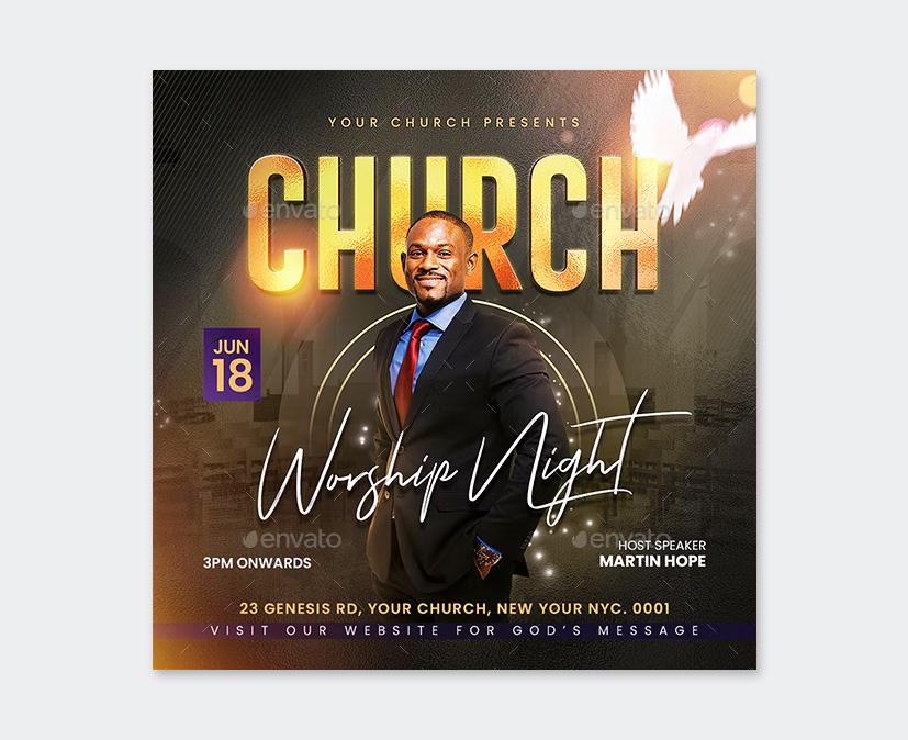 Worship Night Flyer PSD
