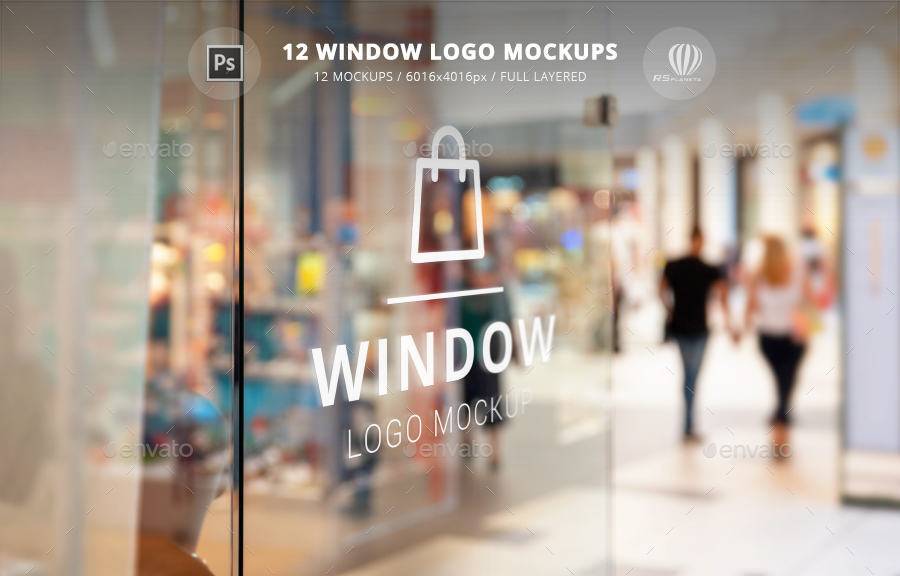 Window Logo Mockup PSD