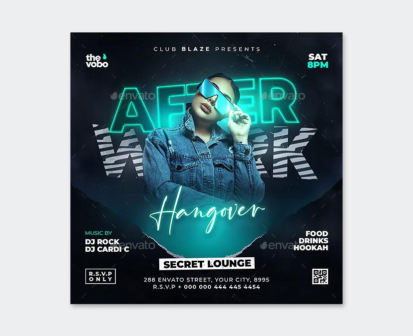 After Work Party Flyer Template PSD