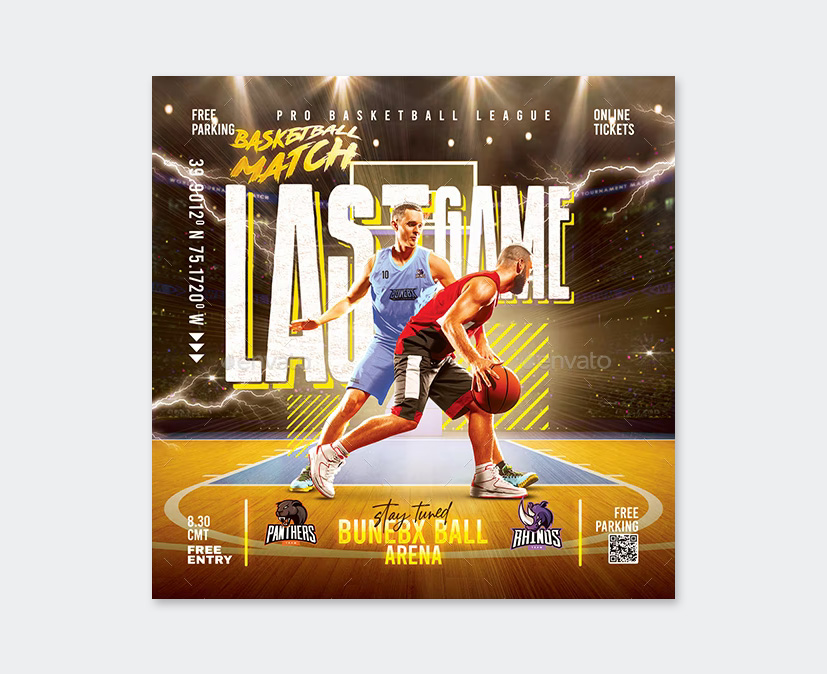 Basketball Square Flyer Design