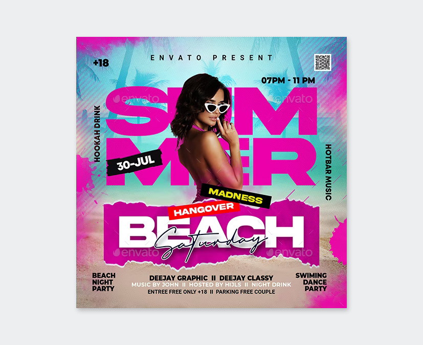 Beach Party Flyer Design