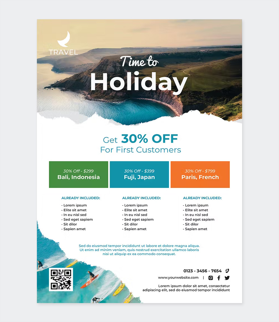 Clean Travel Flyer Template