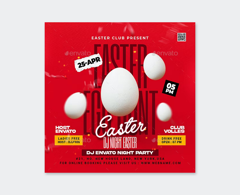 Easter party flyer templates