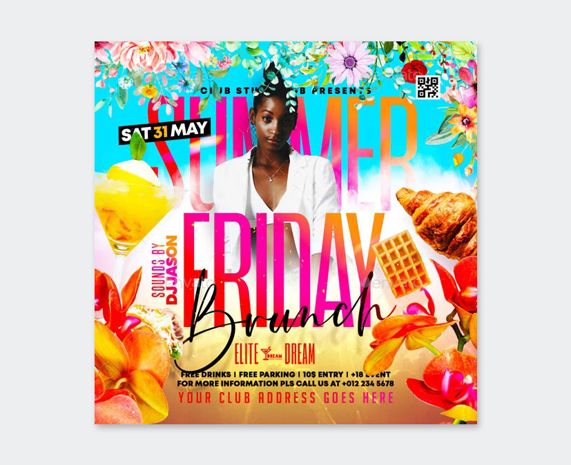 Colorful Brunch Flyer Template
