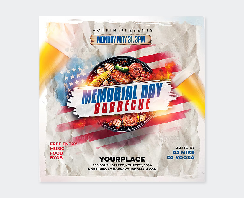 Memorial Day BBQ Flyer Design