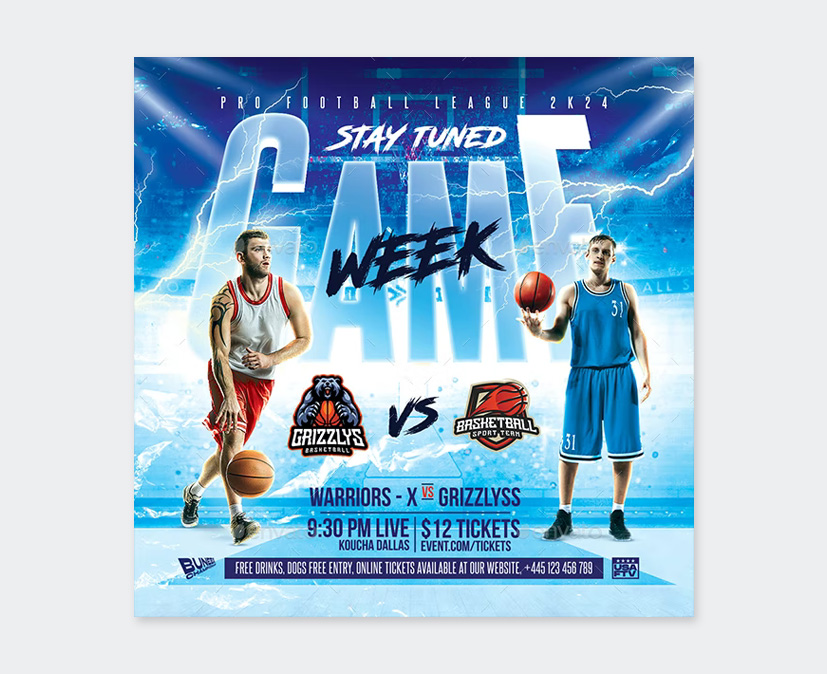 PSD Basketball Flyer Template