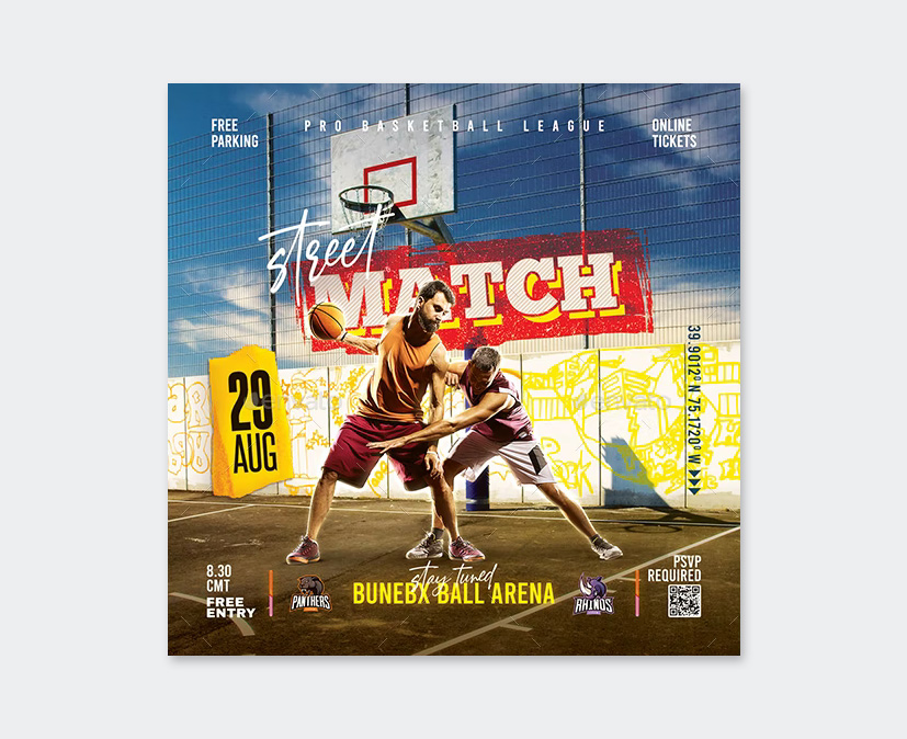 Street Basketball Flyer PSD