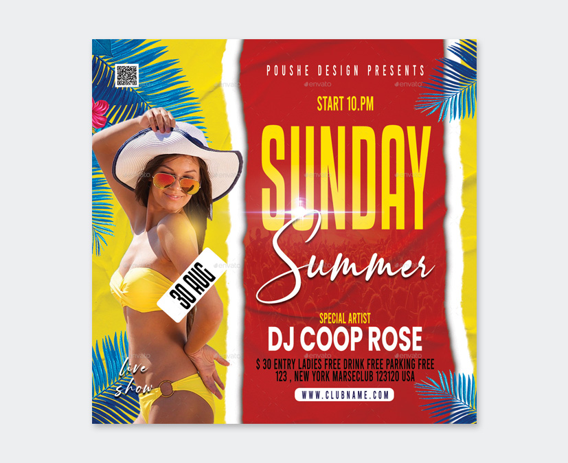 Sunday Summer Party Flyer Template