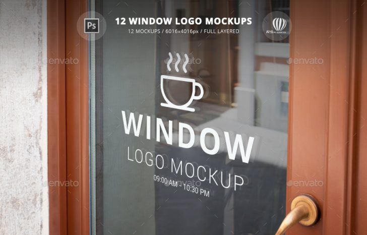 12 Window Logo Mockups • PSD design