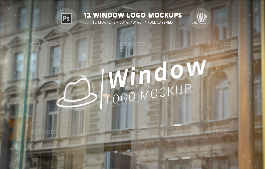 12 Window Logo Mockups