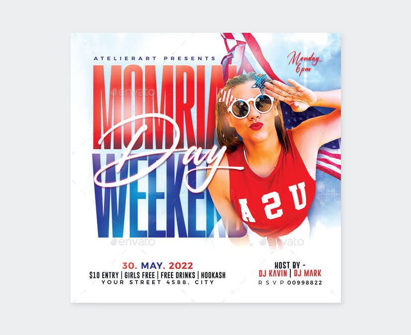 Memorial Day Party Flyers