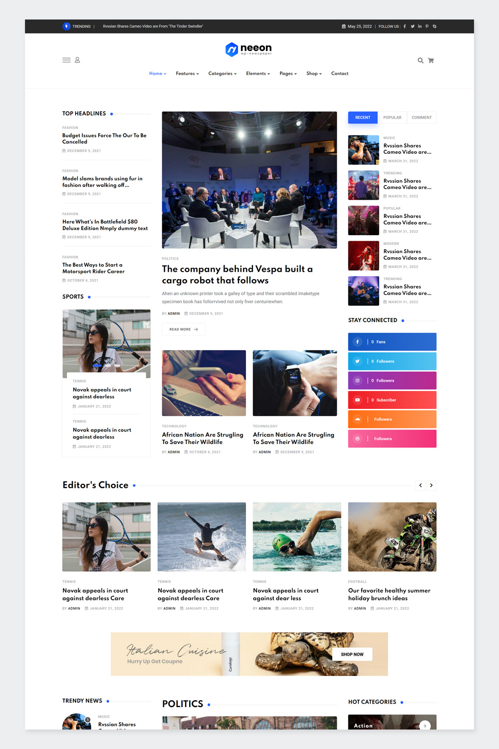 Clean News Magazine WordPress Theme