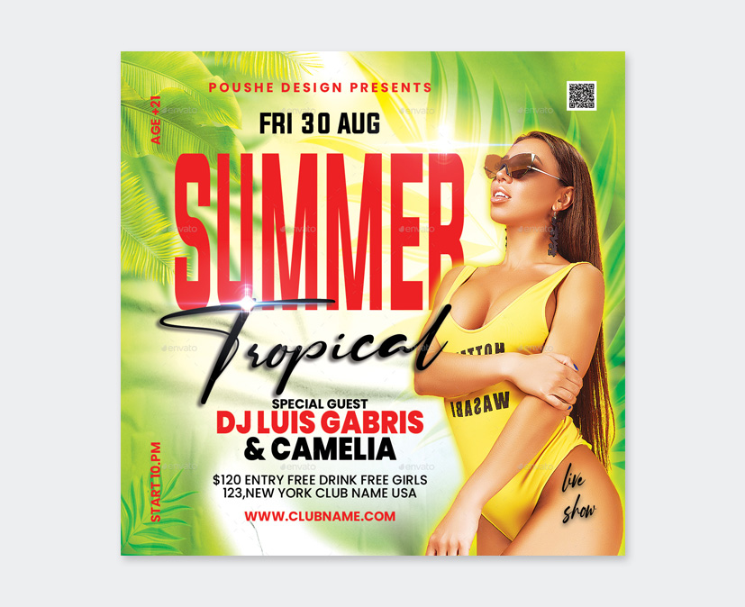 Summer Flyer Template PSD