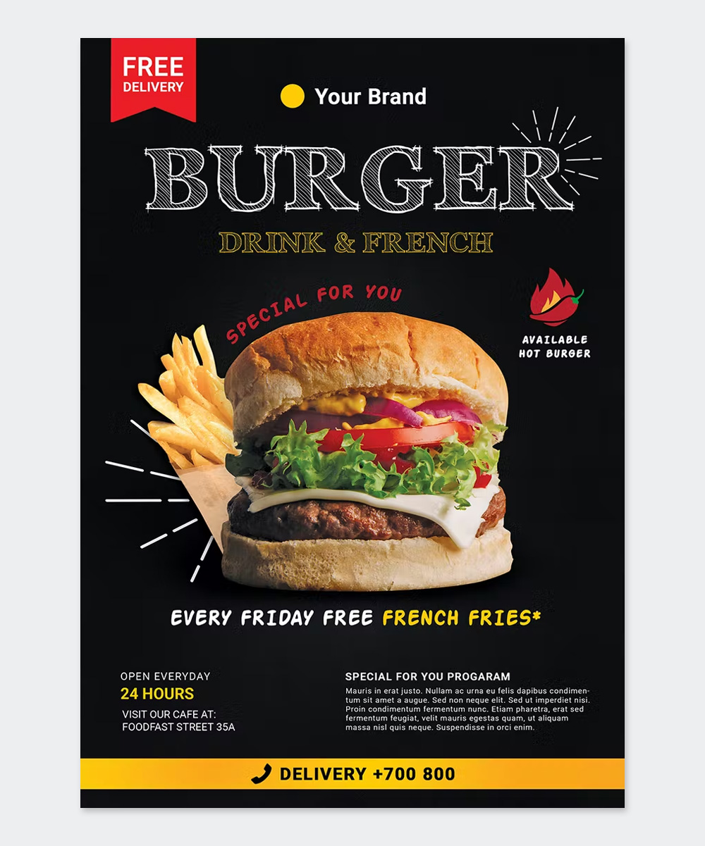 Burger Promo Flyer PSD