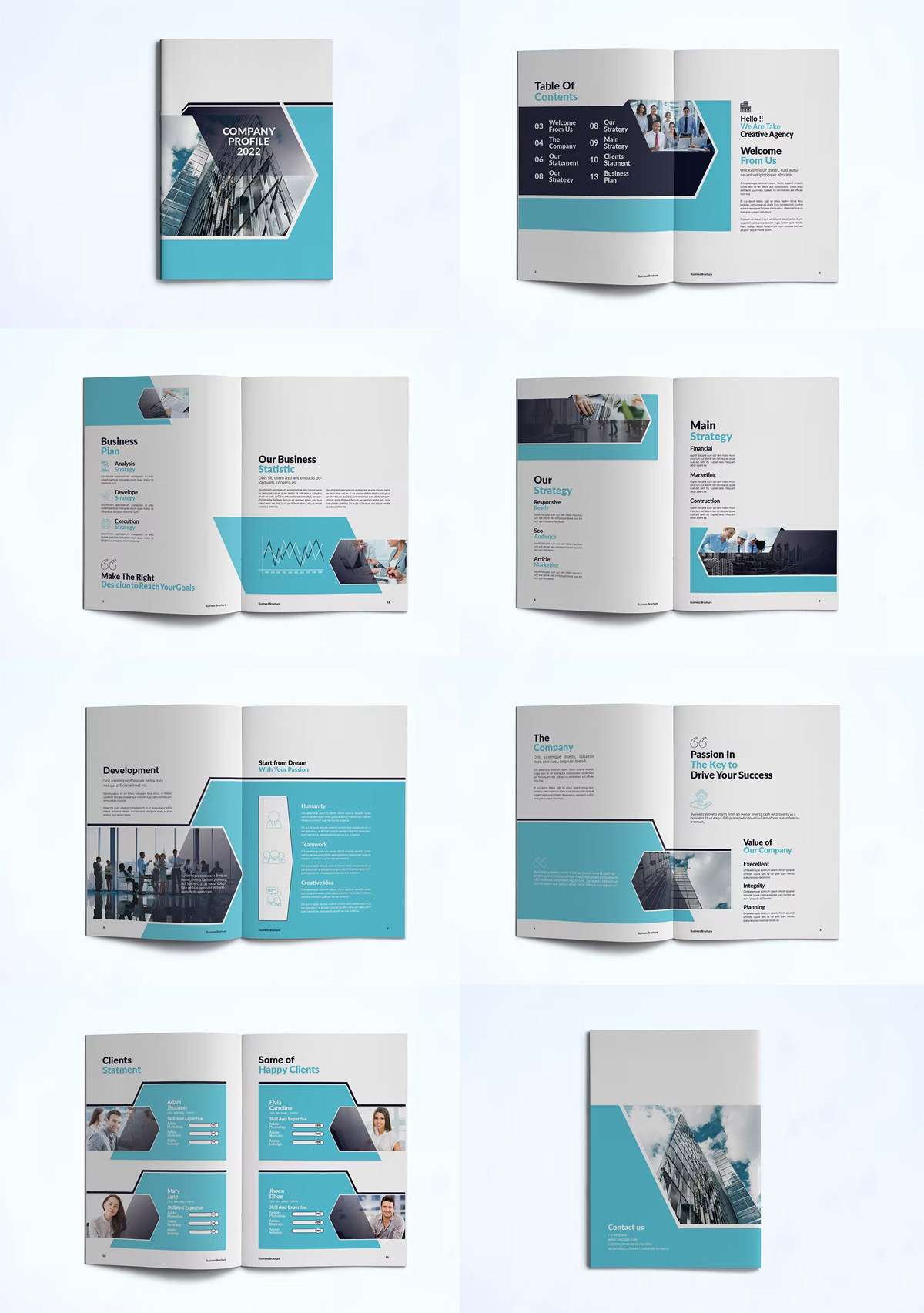 Clean Company Profile Brochure InDesign