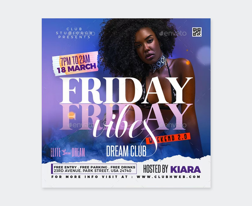 Friday Night Party Instagram Feed Template