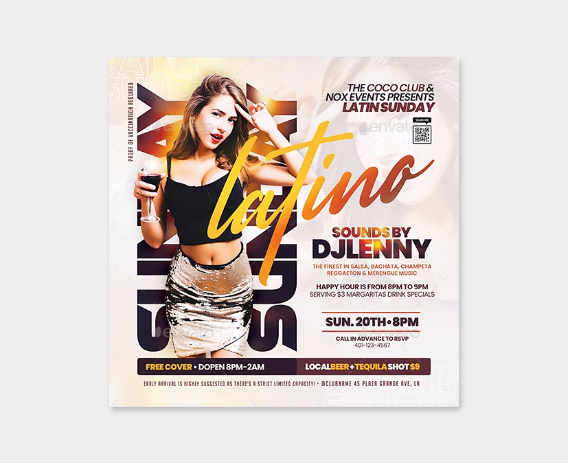 Latin Nightclub Flyer Design