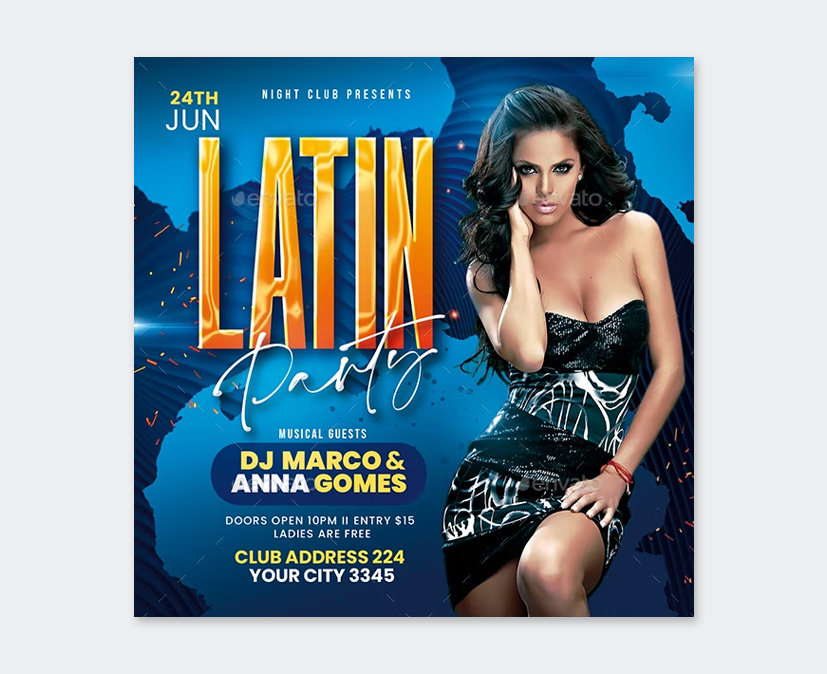 Latin Party Flyer Template