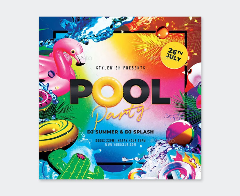 Pool Party Flyer Design