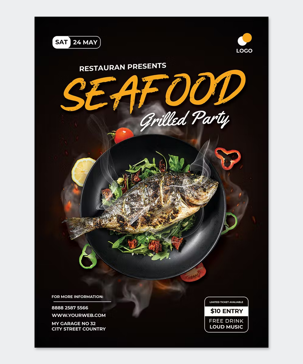 Seafood Flyer Design