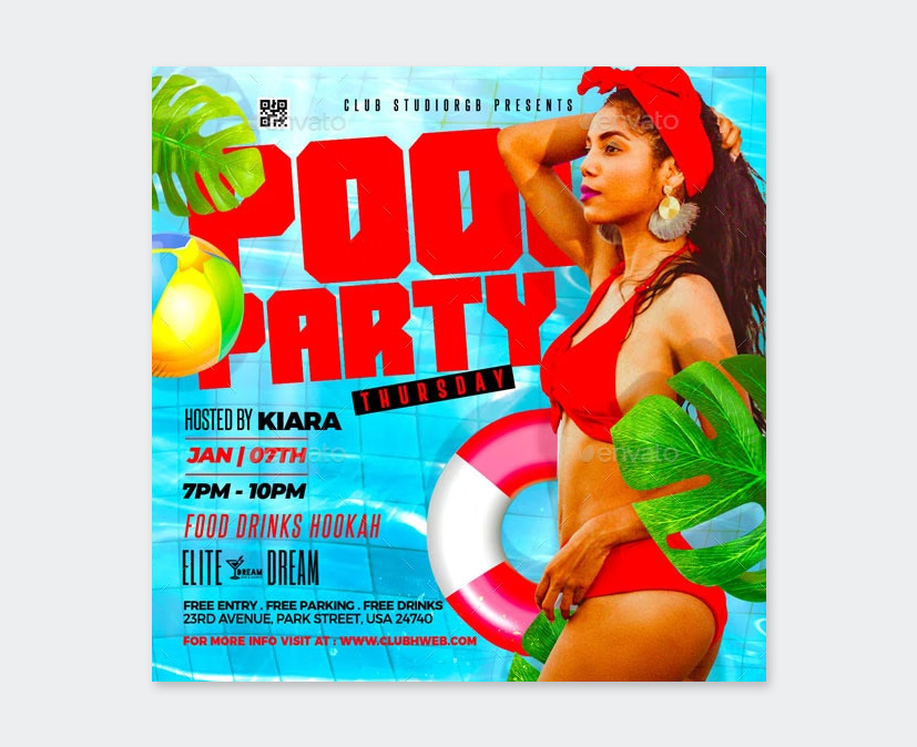 Summer Pool Party Flyer Template