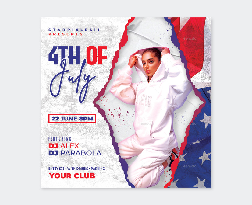 4th of July Flyer PSD