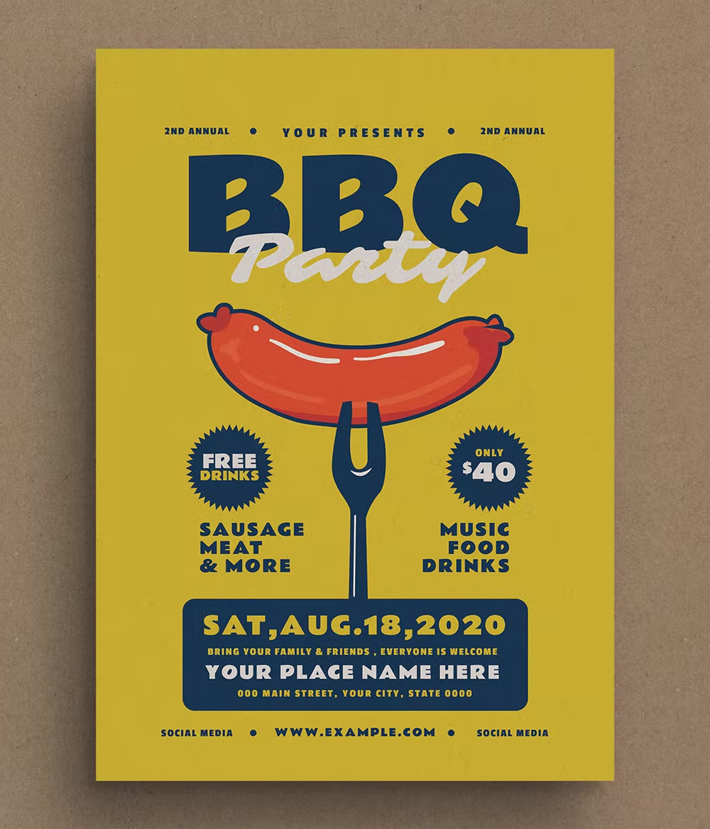 BBQ Party Event Flyer Design
