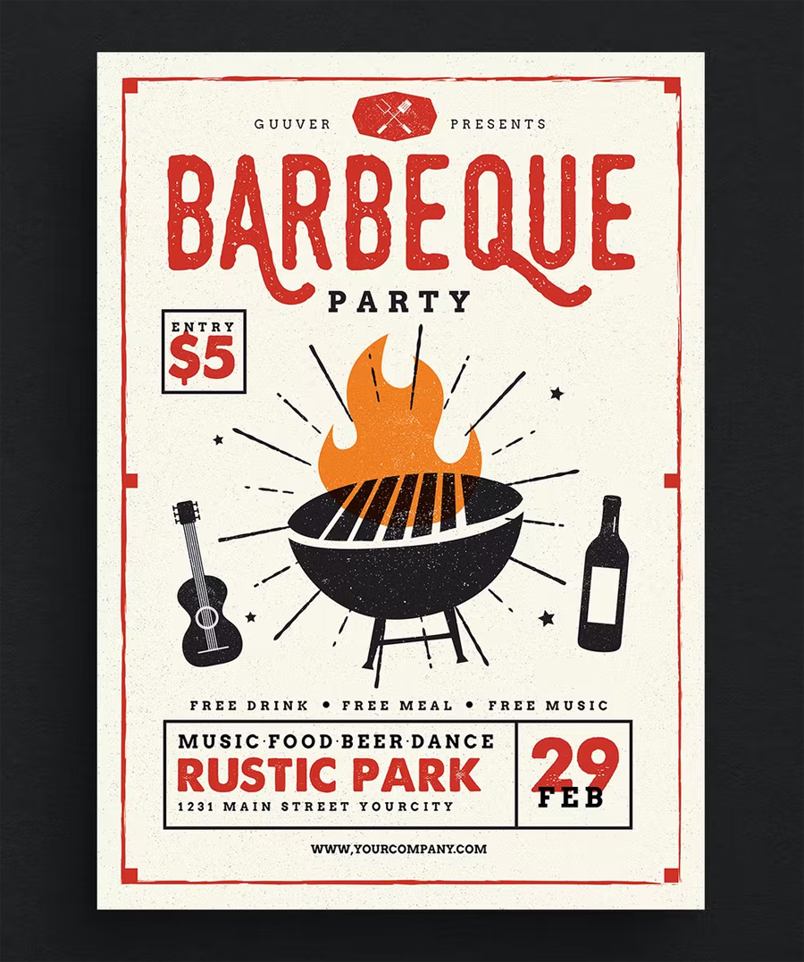 Barbeque Party Flyer Design