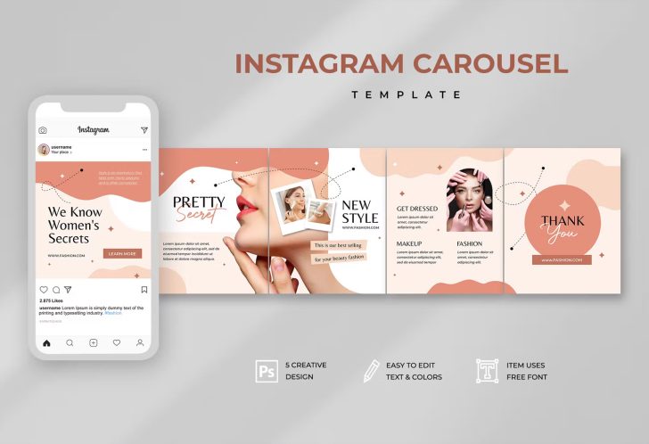10 Best Beauty Instagram Carousel Templates • PSD design