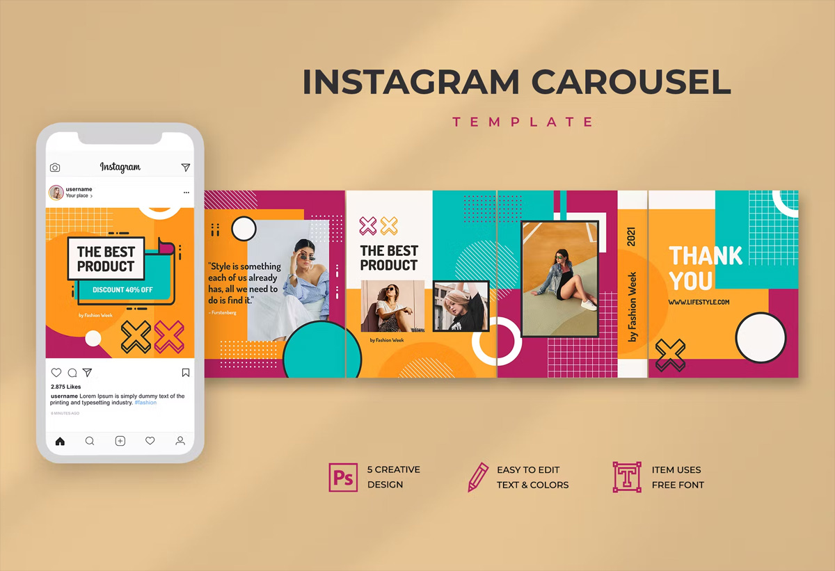 Fashion Instagram Carousel Templates