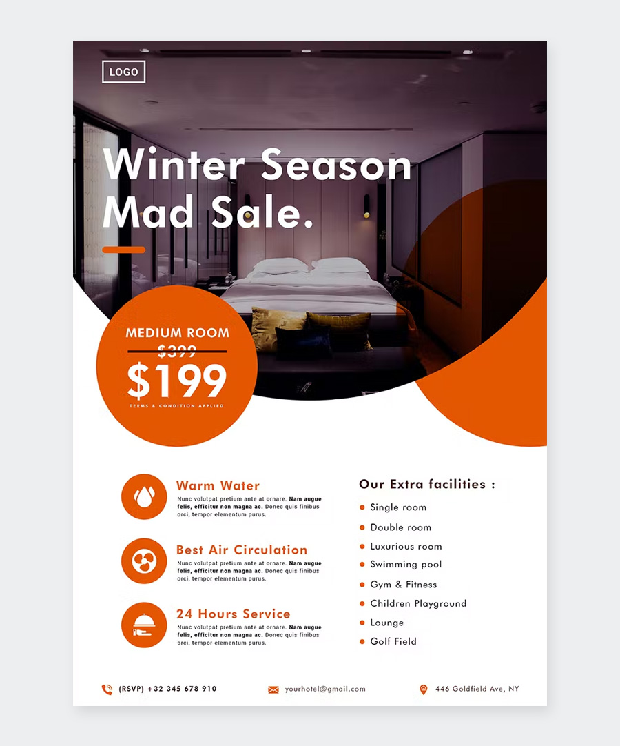 Minimalist Hotel Flyer Design