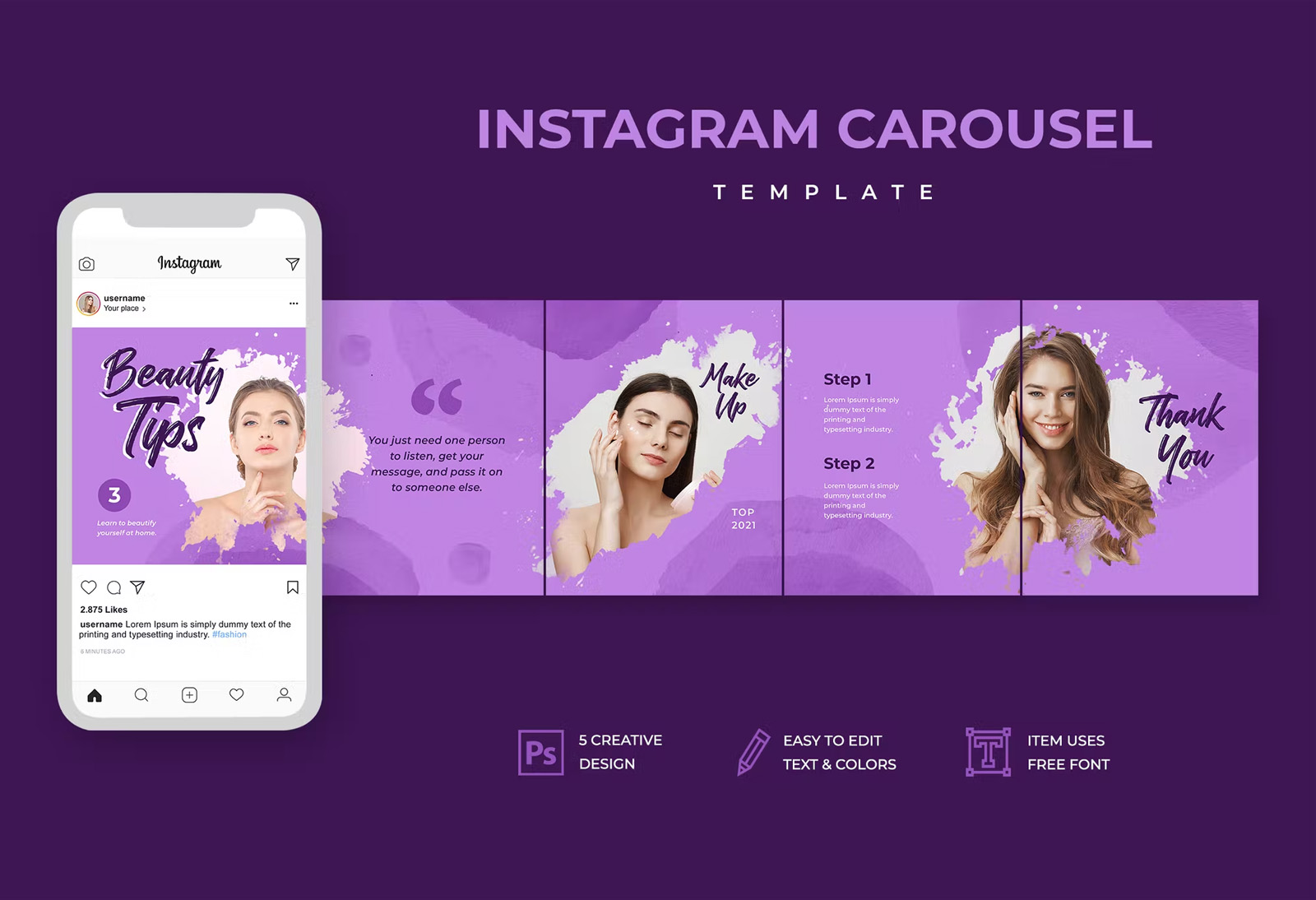 Modern Beauty Instagram Carousel Posts