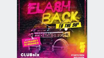 Retro 90s Party Flyer Template