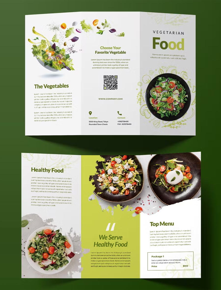 Food Trifold Brochure Template