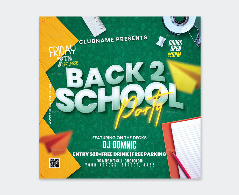 Back To School Flyer Template PSD
