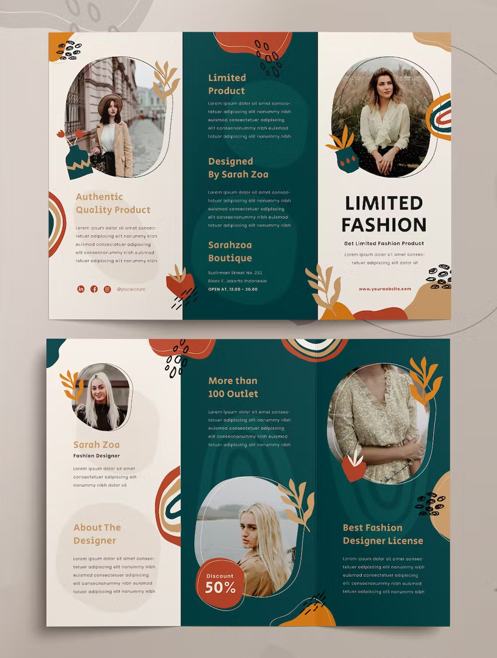 Fashion Collection Trifold Brochure Template