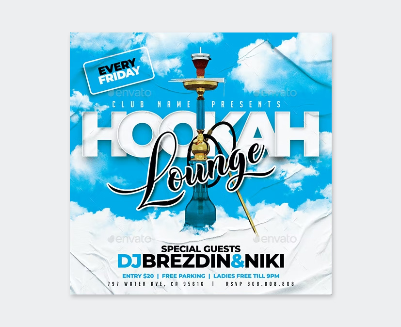 Hookah Lounge Flyer Design