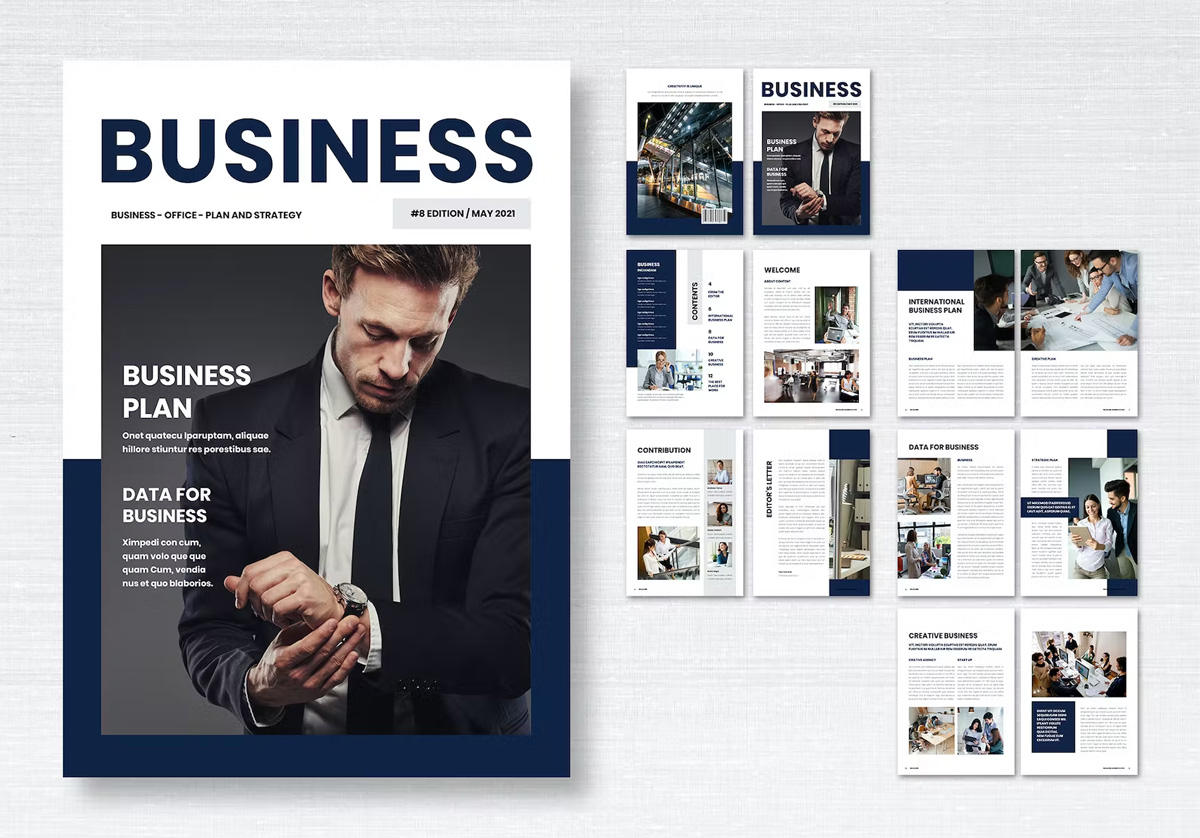 Business Magazine Template InDesign