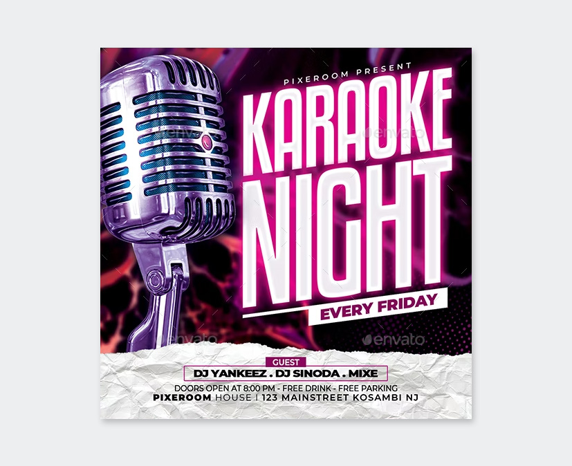 Karaoke Night Flyer Design