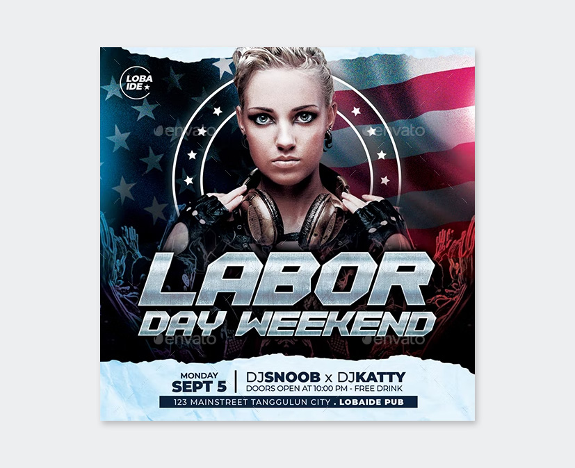 Labor Day Weekend Flyer PSD