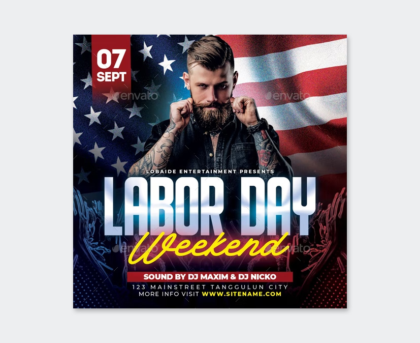 Labor Day Flyer Template PSD