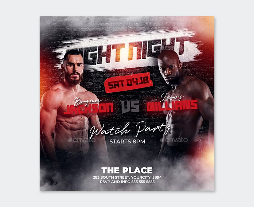 MMA Boxing Flyer Template