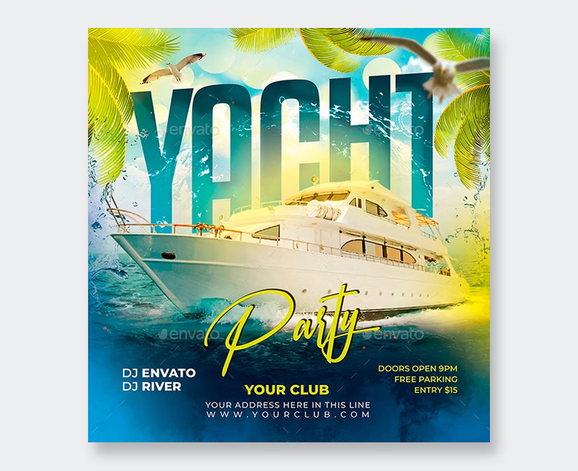 Yacht Party Flyer Templates