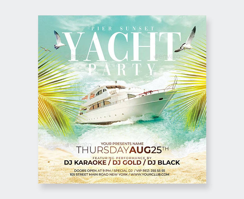 Yacht Party Flyer Template