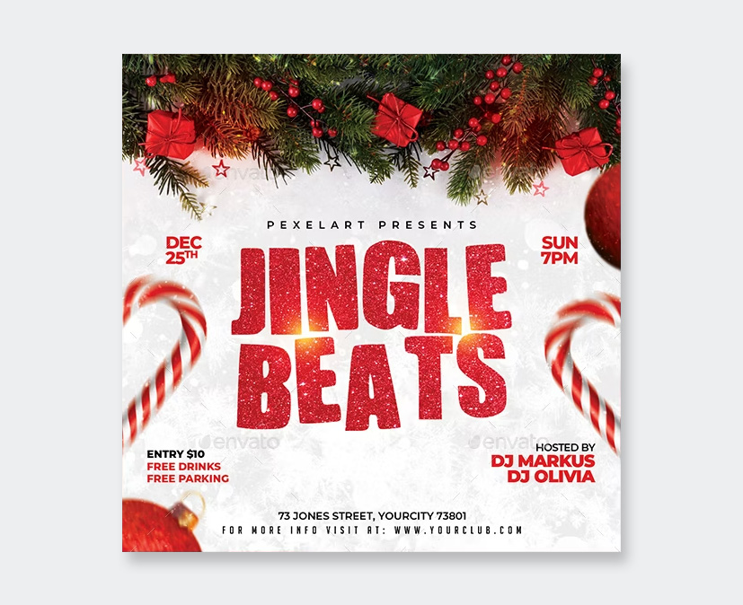 Jingle Beats Flyer PSD