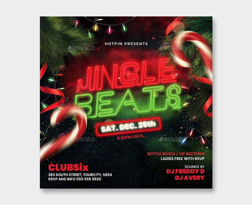 Jingle Beats Party Flyer Design